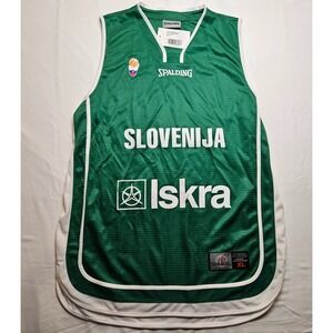 Spalding Slovenia National Team Challenge Tank Top Men's Jersey XL Green NWT